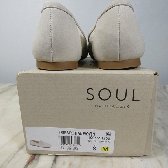 Naturalizer Soul Womens Bebe Slip On Loafer Birch Tan Woven 8 M - Picture 8 of 9